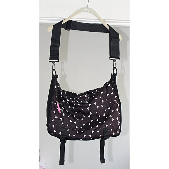 PBTeen - Pottery Barn Pack It Mod Dot Messenger Bag, Black + Pink - Picture 7 of 7